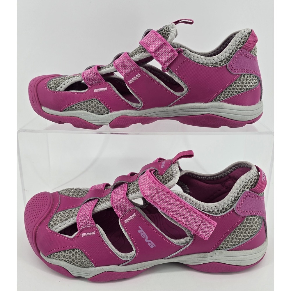 Teva Jansen Women's Water Shoes Sz 5 Sandal Pink Gray Leather Beach Hiking Girls